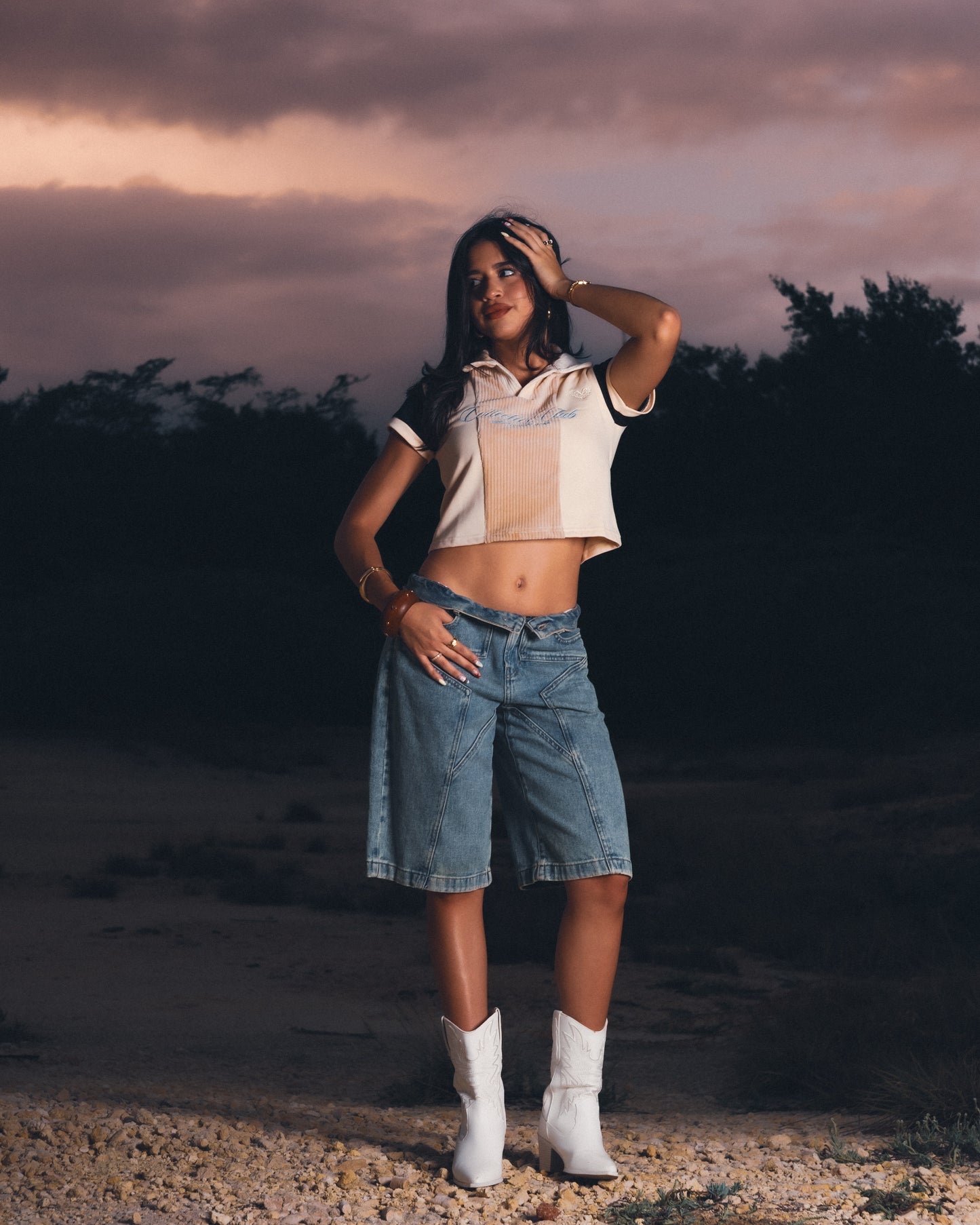Collective Club- Cowgirl Crop Top Polo